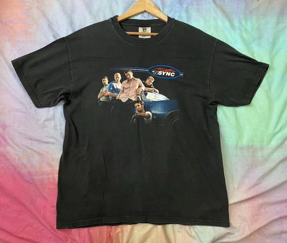 RARE VTG 90s NSYNC Winterland Tour Tee T Shirt Boy Band Black Promo Sz 1998 Sz L